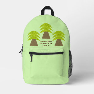 Earth Day Trees Printed Backpack