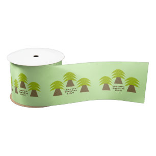 Earth Day Trees Satin Ribbon