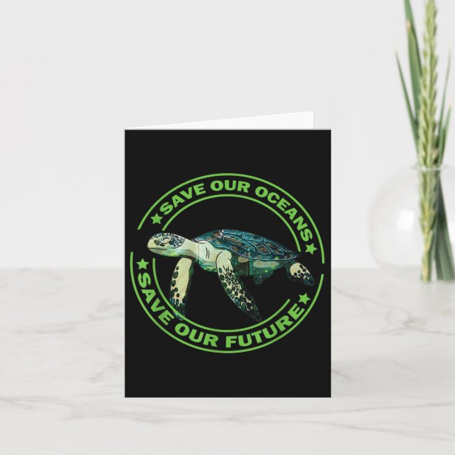 Earth Day Turtle Animal Rights Environmental Prote Card (Front)