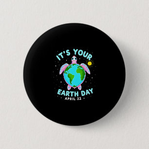 Earth Day Turtle Design April 22 For Nature Lovers 6 Cm Round Badge