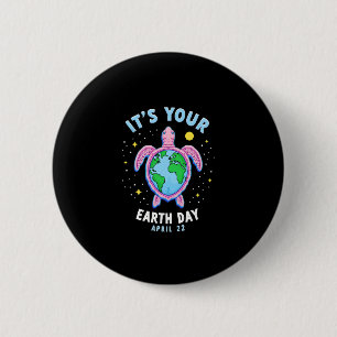Earth Day Turtle Design April 22 For Nature Lovers 6 Cm Round Badge