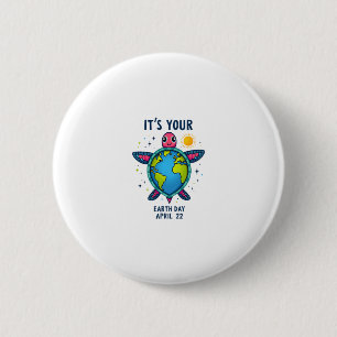Earth Day Turtle Design April 22 For Nature Lovers 6 Cm Round Badge