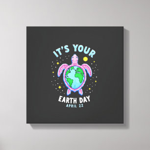 Earth Day Turtle Design April 22 For Nature Lovers Canvas Print