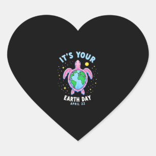 Earth Day Turtle Design April 22 For Nature Lovers Heart Sticker