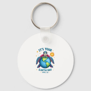 Earth Day Turtle Design April 22 For Nature Lovers Key Ring