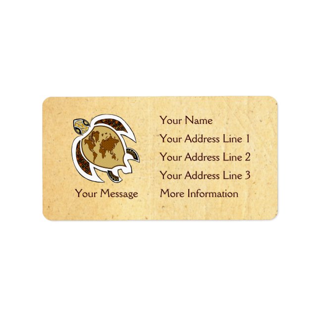 Earth Day Turtle Name Tag Address Labels (Front)