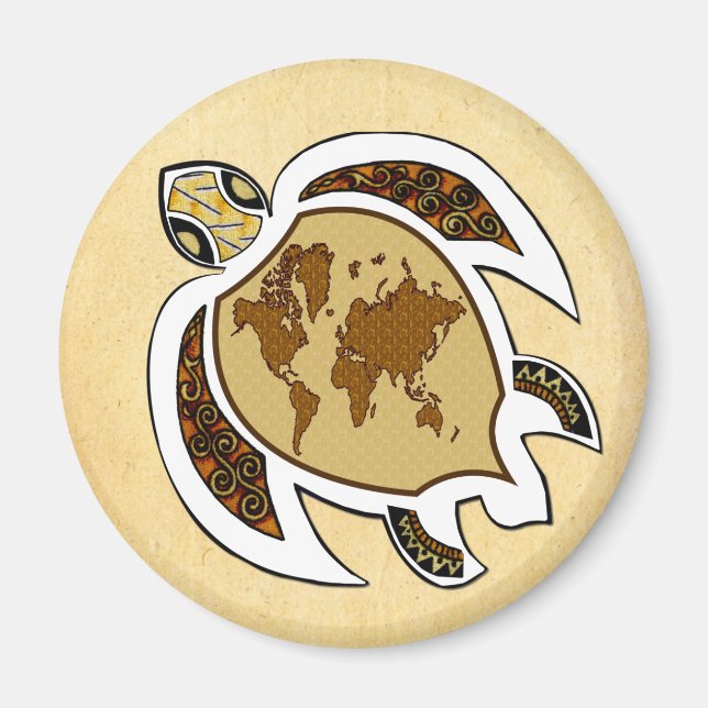 Earth Day Turtle on Fridge Dishwasher Magnet (Front)