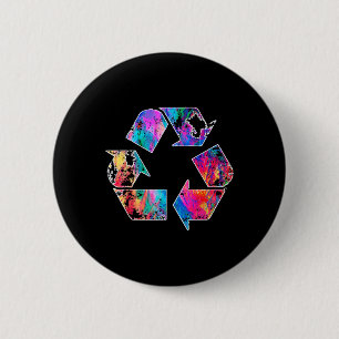 Earth Day Vintage Recycle Reduce Reuse Waste Logo 6 Cm Round Badge
