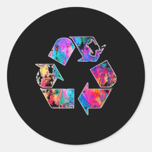 Earth Day Vintage Recycle Reduce Reuse Waste Logo  Classic Round Sticker
