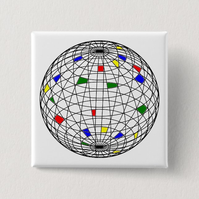 Earth Day,wireframe 15 Cm Square Badge (Front)