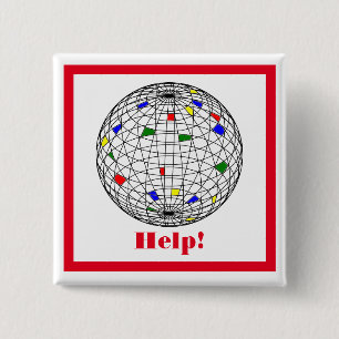 Earth Day,wireframe, personalised 15 Cm Square Badge