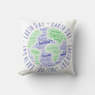 Earth Day Word Art Cushion