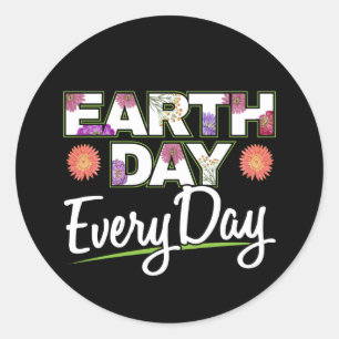 Earth Day - Zinnia Flower Nature Lover Classic Round Sticker
