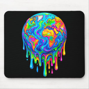 Earth Drip Design Earth Day Melting Earth Mouse Pad