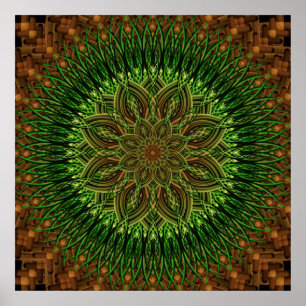 Earth Flower Mandala Poster