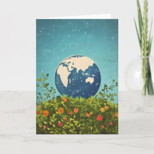 Earth Flowers Nature Grass Holiday Card