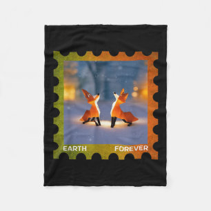 Earth Forever Environmental Protection Stamp Origa Fleece Blanket