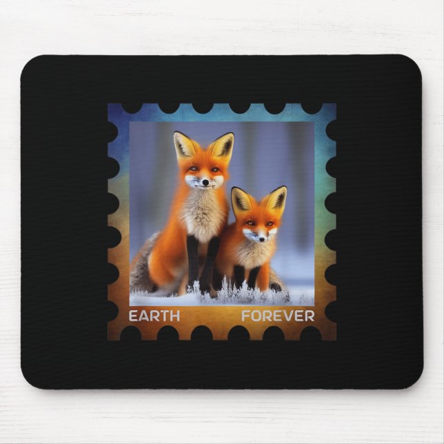Earth Forever Environmental Protection Stamp Snow  Mouse Pad (Front)