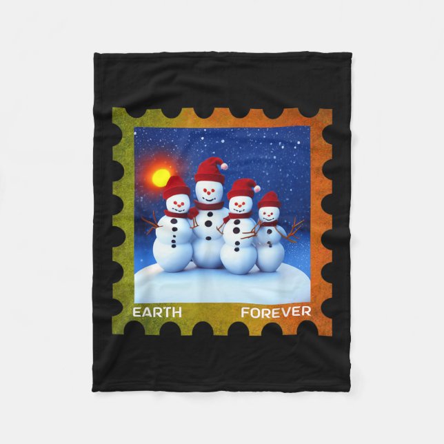 Earth Forever Environmental Protection Stamp Sunse Fleece Blanket (Front)