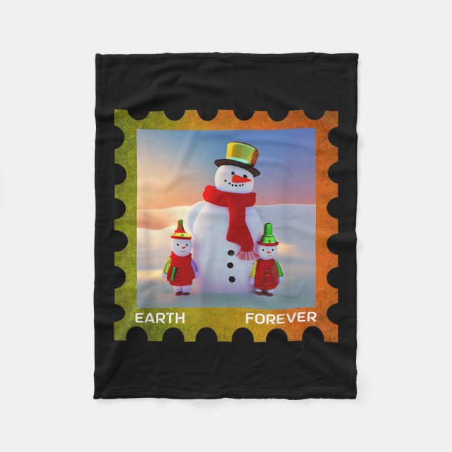 Earth Forever Environmental Protection Stamp Sunse Fleece Blanket (Front)