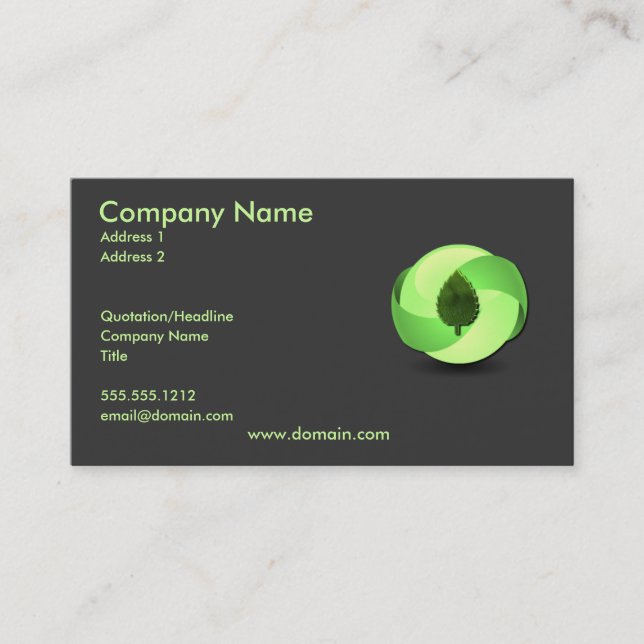 Earth Friendly Business Card (Front)