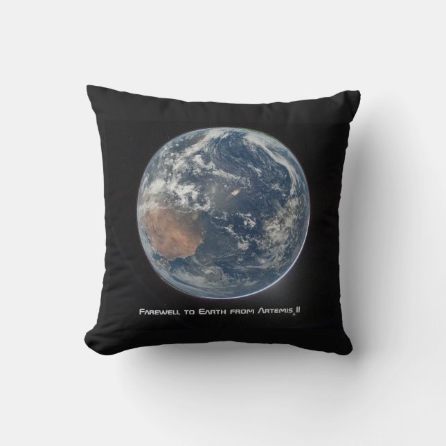 Earth From Artemis II Cushion (Front)