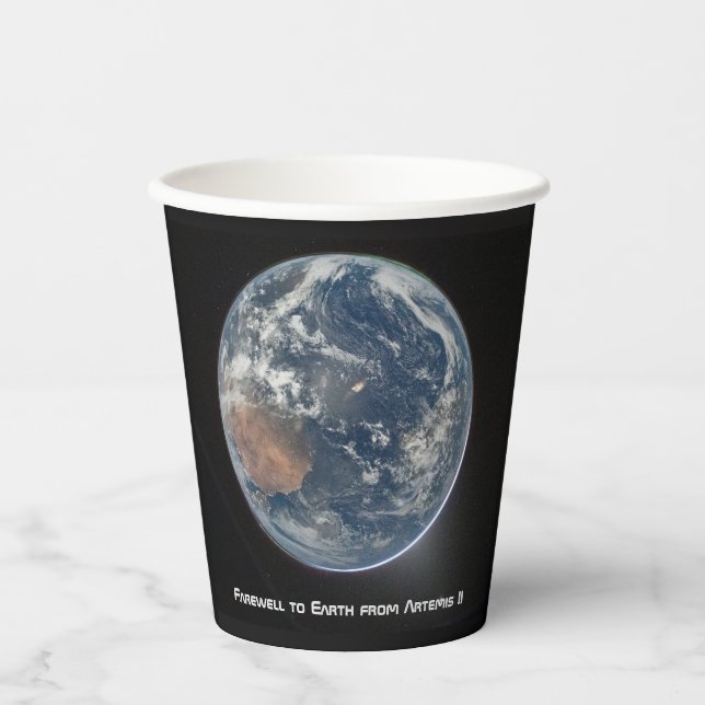 Earth From Artemis II Paper Cups (Front)