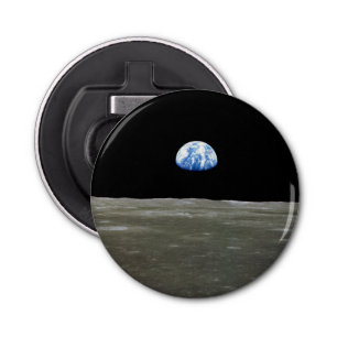 Earth from Moon in Black Space: Earthrise Bottle Opener