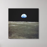 Earth from Moon in Black Space: Earthrise