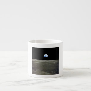 Earth from Moon in Black Space: Earthrise Espresso Cup