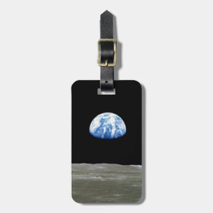 Earth from Moon in Black Space: Earthrise Luggage Tag