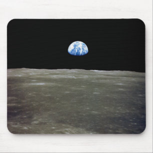 Earth from Moon in Black Space: Earthrise Mouse Pad
