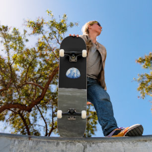 Earth from Moon in Black Space: Earthrise Skateboard