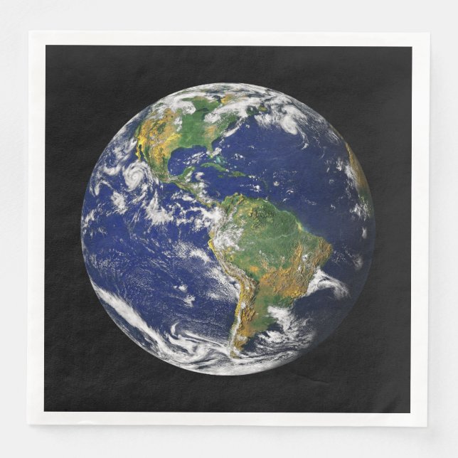 EARTH FROM SPACE Custom Paper Napkins (Front)