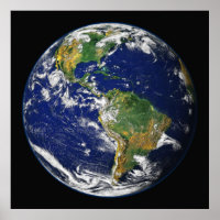 EARTH FROM SPACE Custom Wall Art Matte Poster