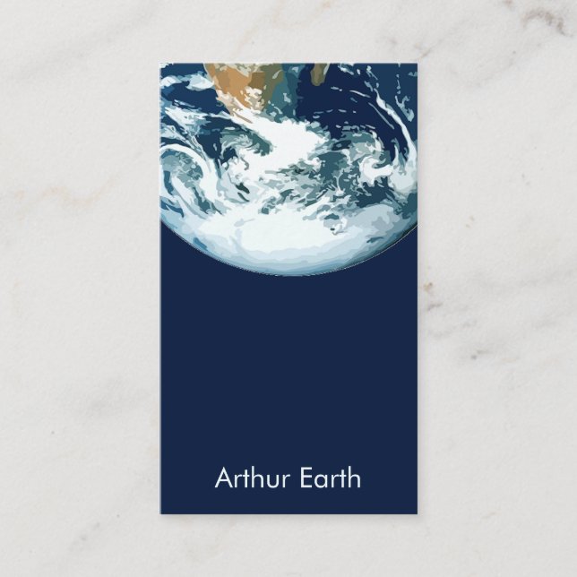 Earth from Space w/ QR Code Business Card (Front)