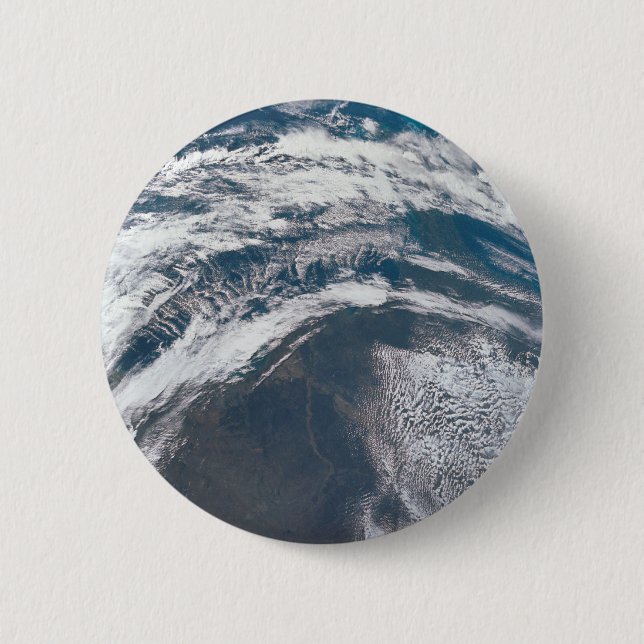 Earth From The Apollo 12 Spacecraft. 6 Cm Round Badge (Front)