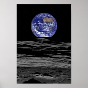 Earth from the moon poster