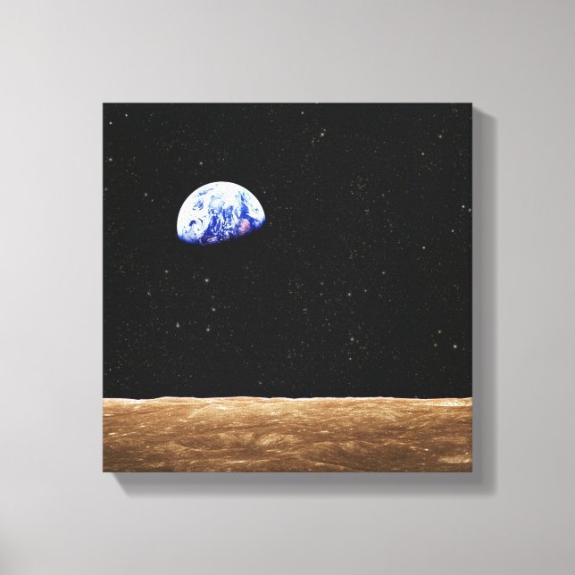 Earth from the Moons Surface Canvas Print (Front)