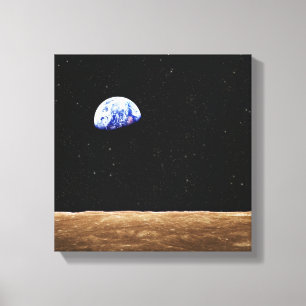 Earth from the Moons Surface Canvas Print