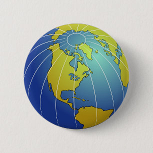 Earth Globe 6 Cm Round Badge