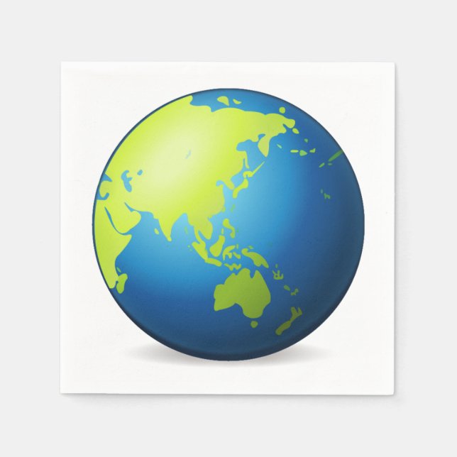 Earth Globe Asia - Emoji Napkin (Front)