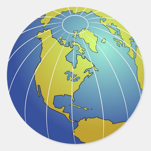 Earth Globe Classic Round Sticker (Front)