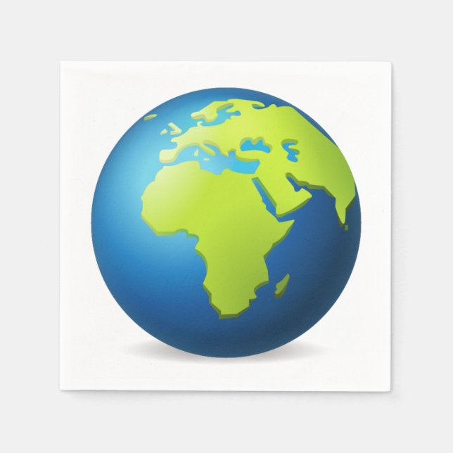 Earth Globe Europe Africa - Emoji Napkin (Front)