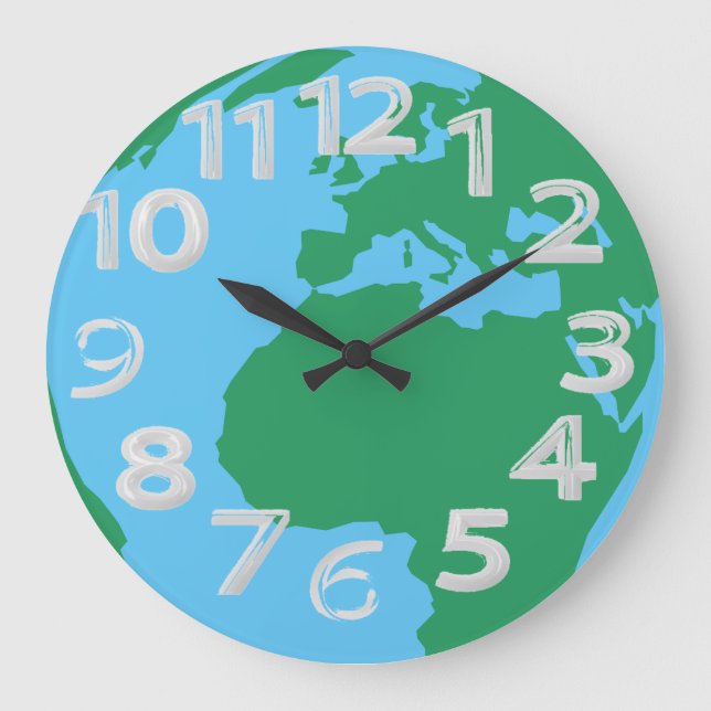 Earth globe large clock (Front)