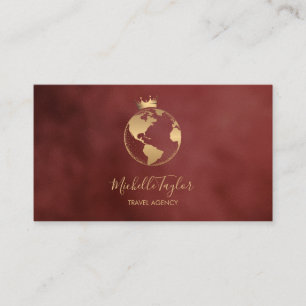 Earth Globe Word Map Travel Agency Agent QR code Business Card