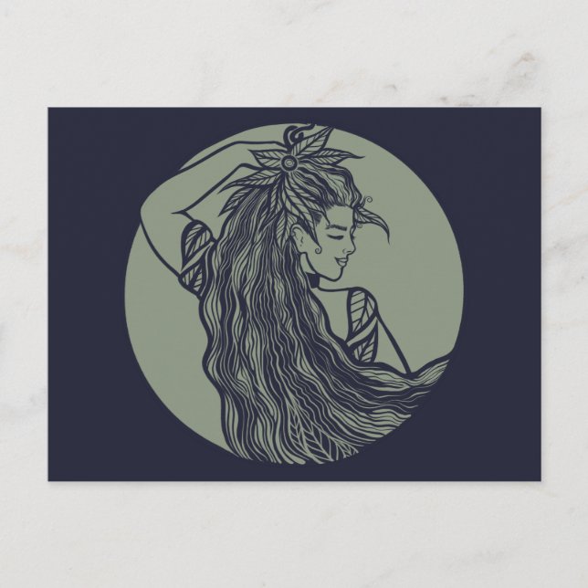 Earth Goddess Green Witch Pagan Druid Witches      Postcard (Front)