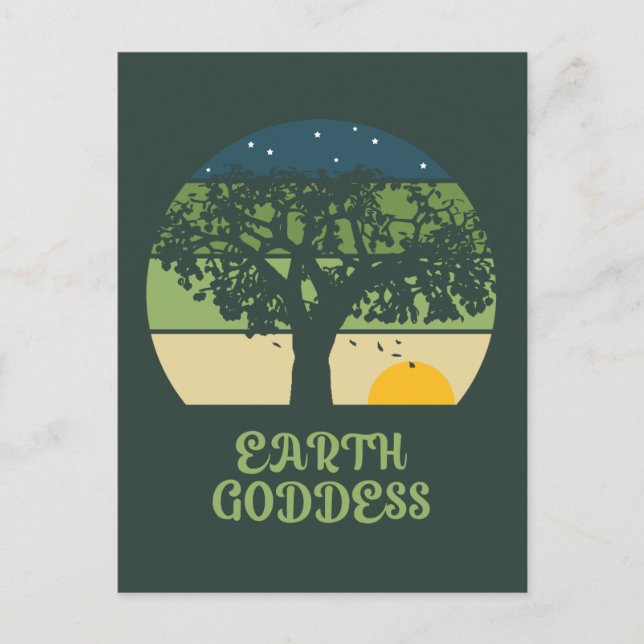 Earth Goddess Vintage Sunset Postcard (Front)
