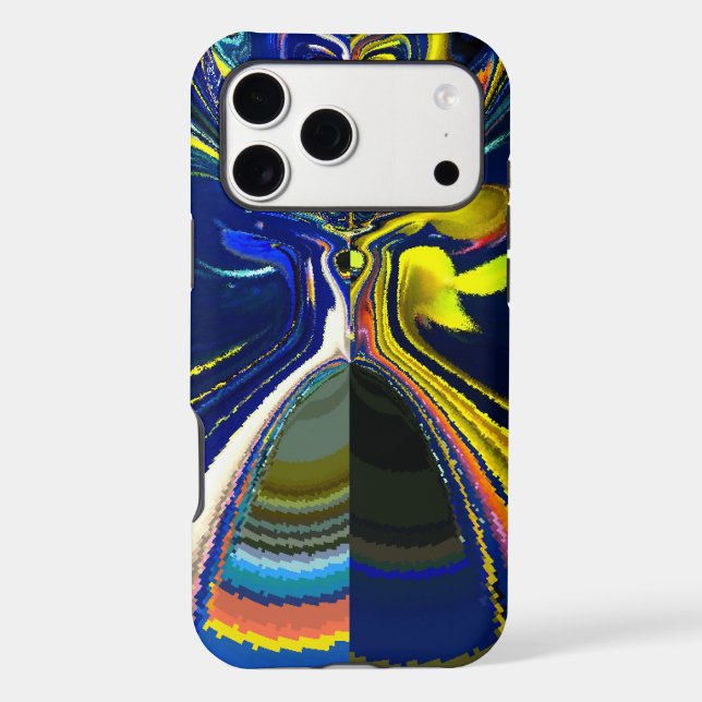 Earth Gold and Cool Blue Fluid Abstract Art Print (Back)