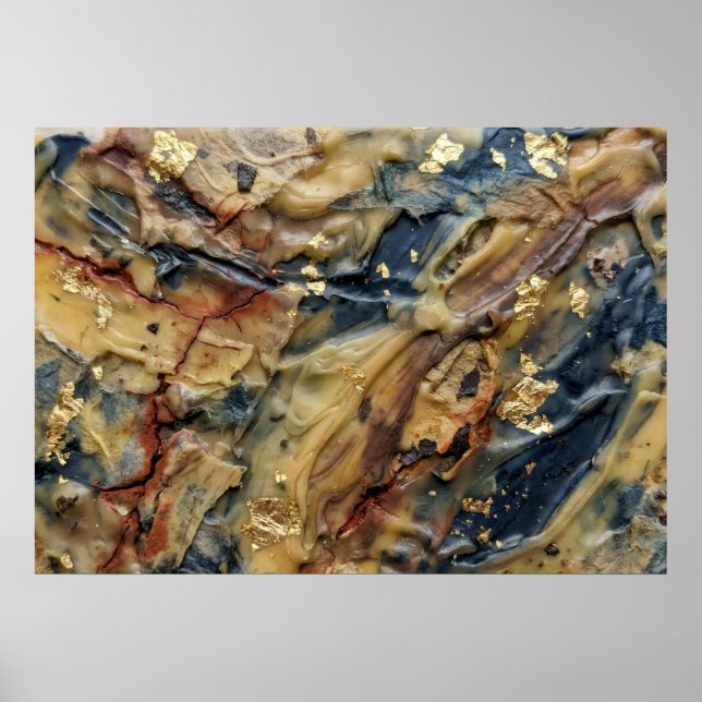 Earth Gold Spirit Guided Abstract Wall Art (Front)